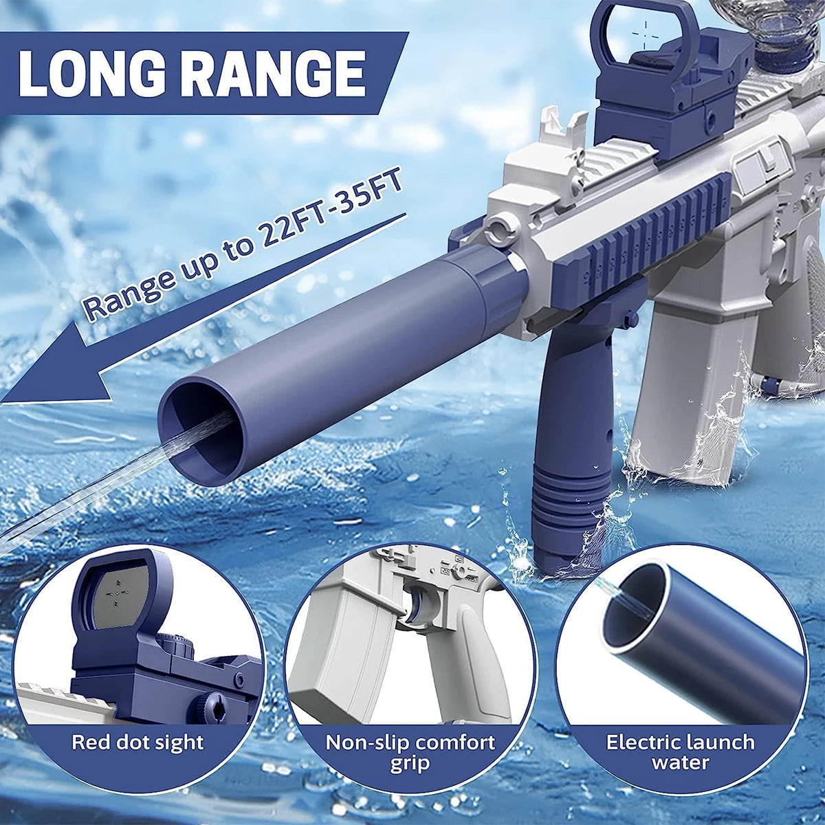 Pistolet à Eau Électrique M416 – L’Allié Parfait pour des Combats d’Été Inoubliables