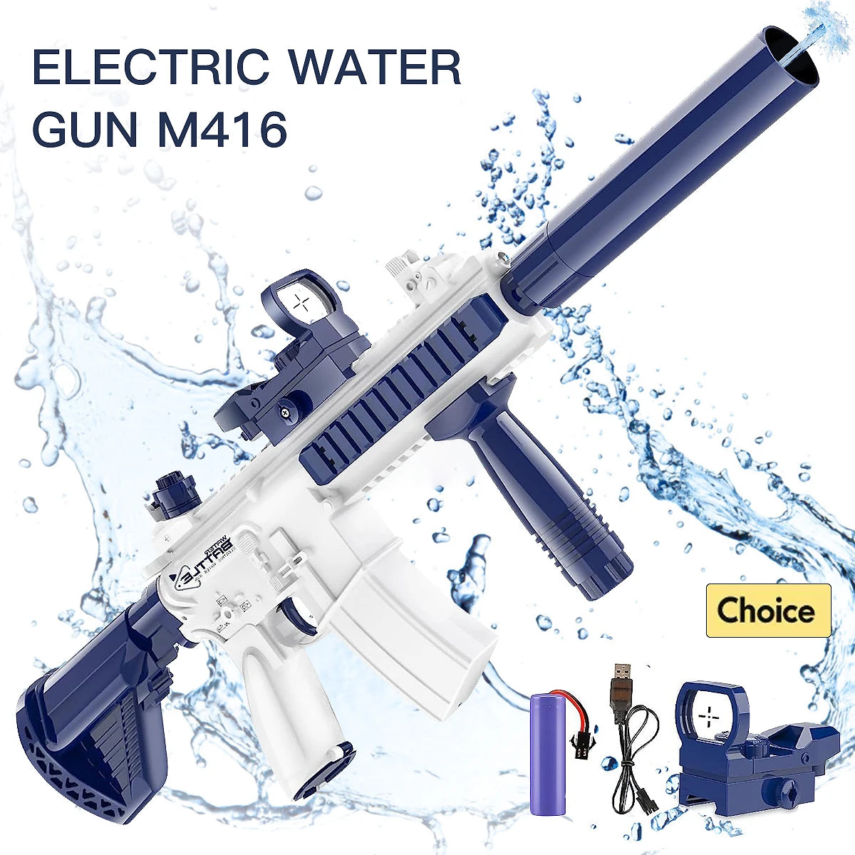 Pistolet à Eau Électrique M416 – L’Allié Parfait pour des Combats d’Été Inoubliables